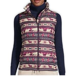 ▶️ Lands End ◀️ Moose  Bears Down Puffer Vest Size Medium
